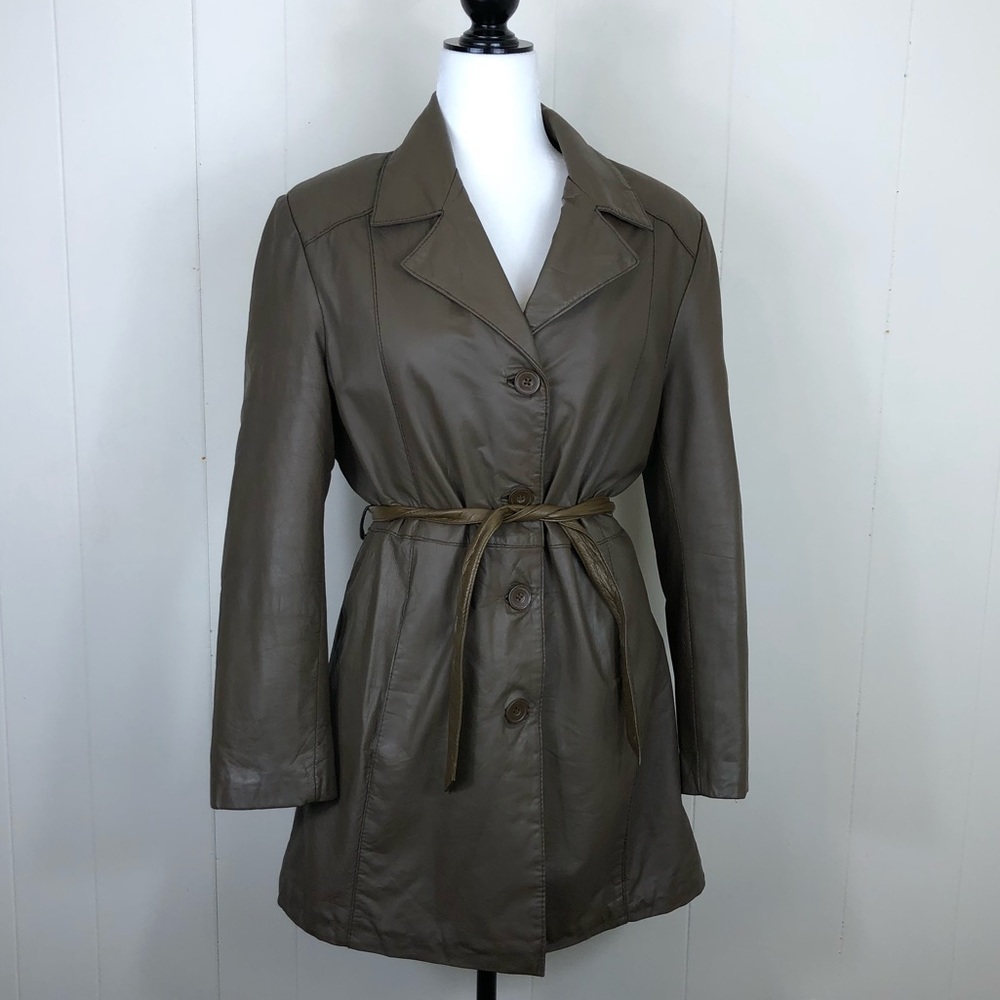 Vintage Belted Leather Jacket Sz‎ S